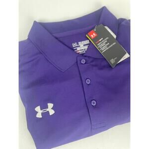 NWT Under Armour Polo Shirt Men’s 3XL Purple Heat Gear